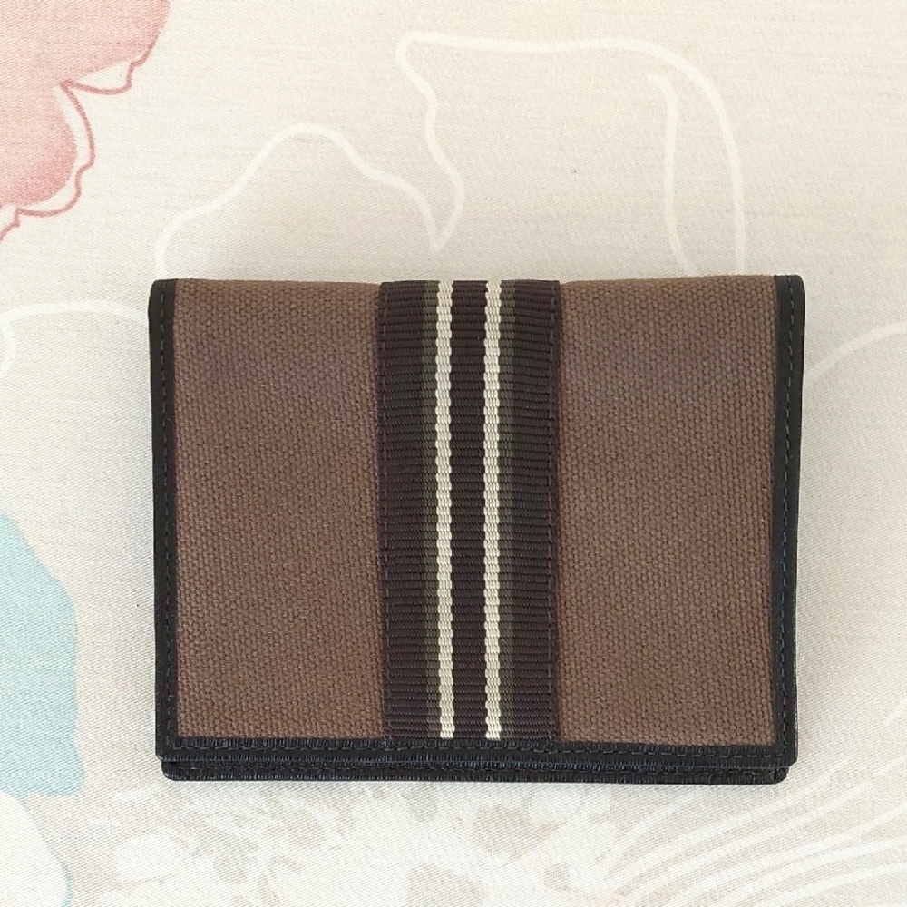 Dunhill Brown Wallet with Black Stripes and Minimalist Design